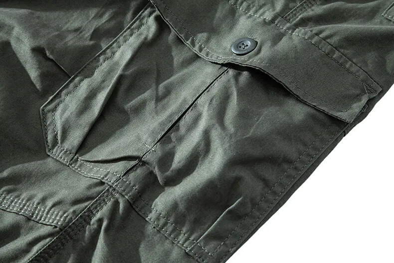 2026 Summer Black Cotton Thin Work Pants Army Green Mens Loose Straight Knee-length Shorts Gray Khaki Blue Are Available 260327