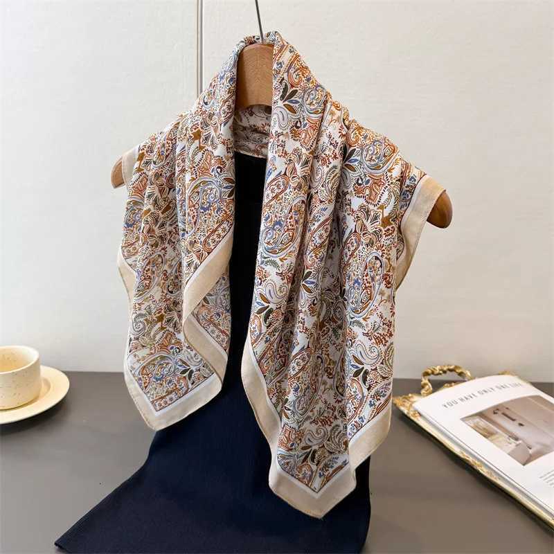 6565cm Square Scarfs Paisley Print Cotton Feel scarf Spring Autumn Warm Scarves Wen Decoration Soft Foard Bandana Wraps X260328