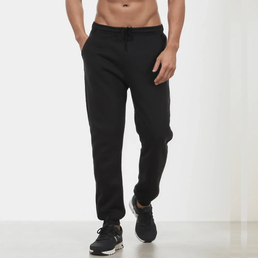 Mens Casual Sweatpants Fleece Sports Pants Unisex Fashion Solid Loose Trousers Streetwear Autumn Winter Jogging Fitness Pants 260330