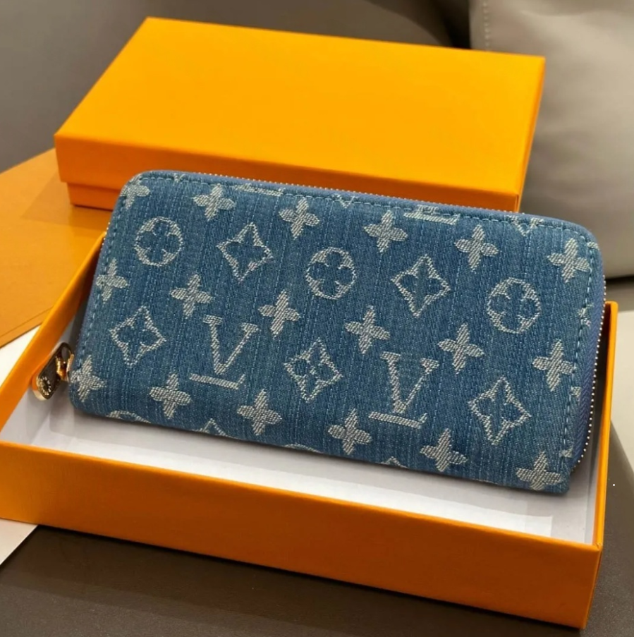 New style genuine leather designer wallet women high end zipper wallet men classic long purse embossed flower pattern wallet bag