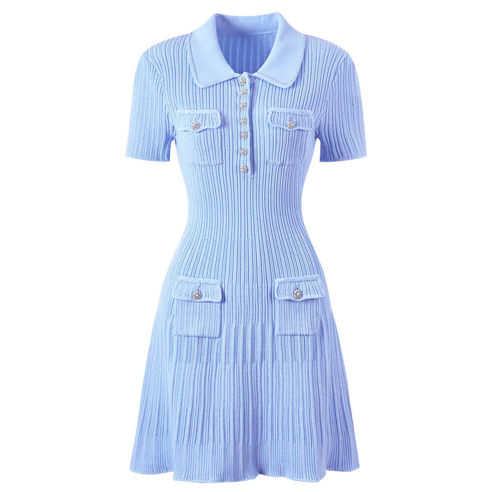 Summer and Autumn New Designer Women's Casual Short sleeved D7 Fragrant Concubine Skirt Knitted Short Skirt 2026
