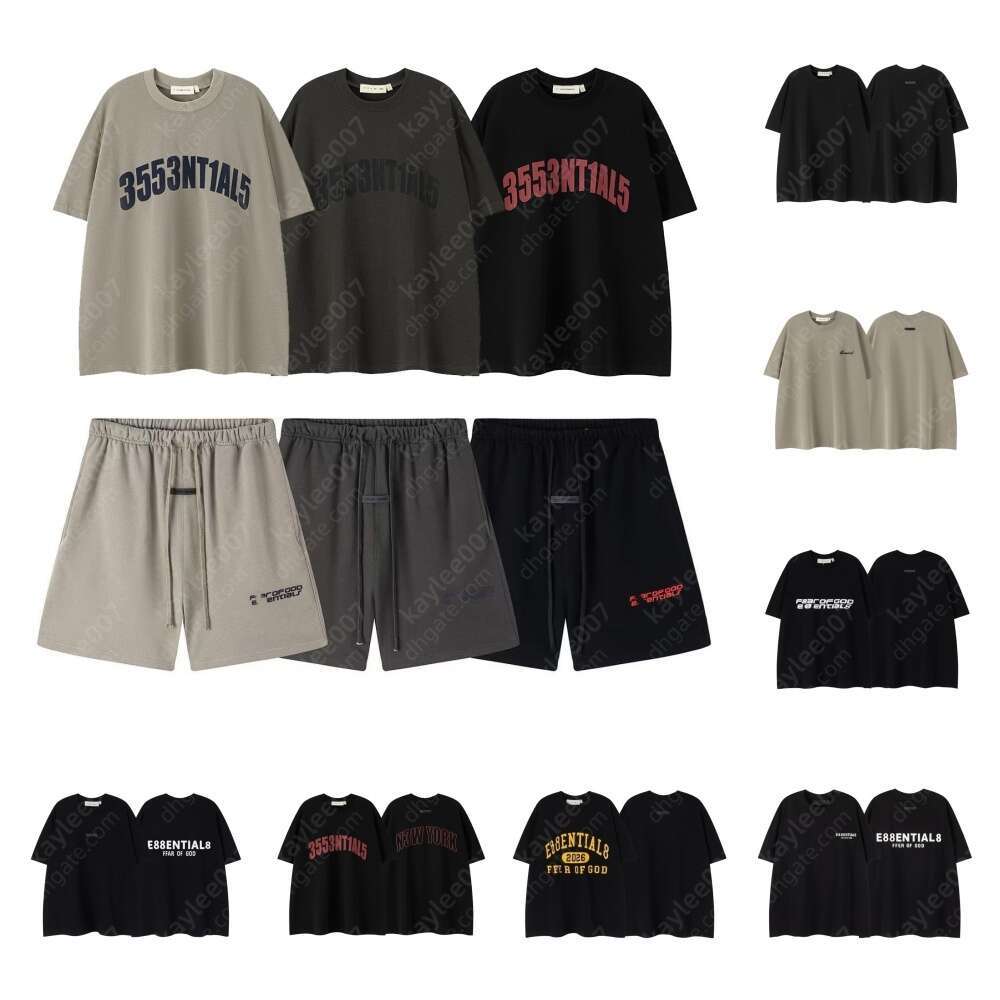 essentials shorts t shirt for men women classic tracksuit summer brand graphic tee fashion designer shirts outdoor sweatshirt popular joggers luxury pullover 009