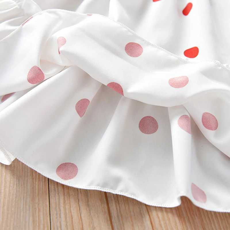 2025 New Baby Summer Dresses Girls Sweet Lace Chiffon Polka Dot Dress Little Girl Chiffon Short Sleeve Dress For Kids ClothesT260330