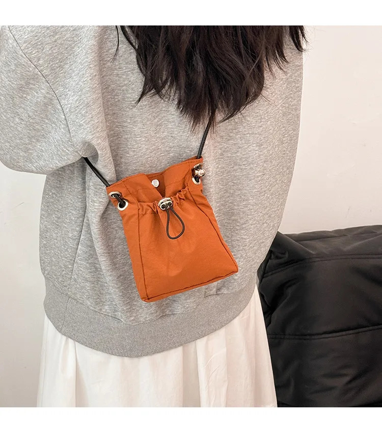 Nylon Crossbody Bag Soft Mini Phone Wallet Multifunctional Square Shoulder Purse Canvas Messenger 260317