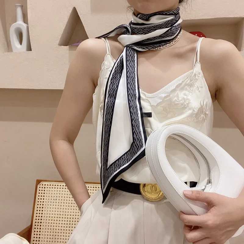 Fashion Neckerchief Skinny Hair Bands Women Silk Scarfs Long Headbands Bag Scarves 14x145cm Print Hairband Neck Scarf For Ladies Z260330