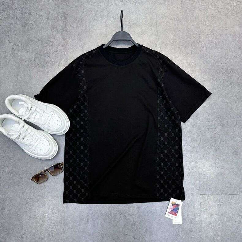 Men's Short Sleeve T-Shirt Summer New Style Pure Cotton Embroidered Fashion High-End Trendy Loose Half-Sleeve Top B1dad1404