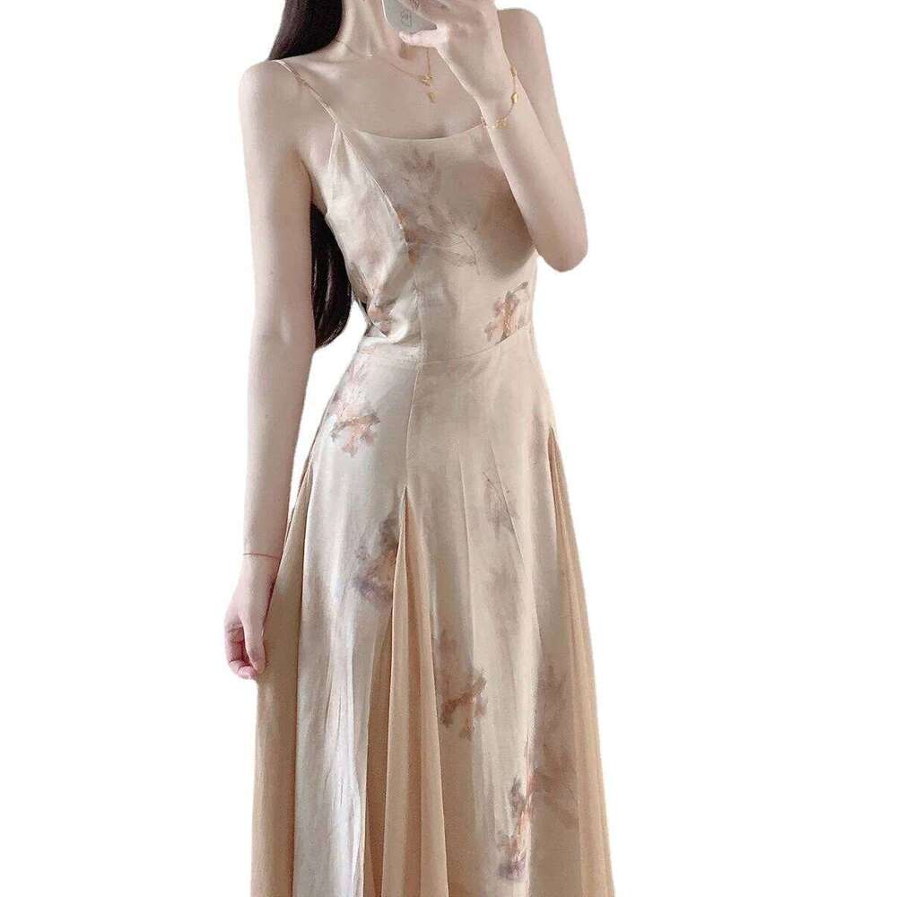 Women Khaki Cheongsam High Quality Vintage Slim Elegant Show Costumes 2 Piece Sexy Halter Dress With Coat Qipao Set MAKOUFEI