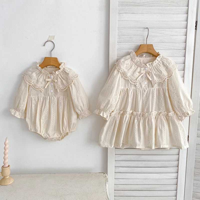 New Baby Girls Dress Girls Sweet Girl Dress Ruffle Trim Party Princess Dress Lace Collar Going Out Casual Dresses Little ClothesT260330