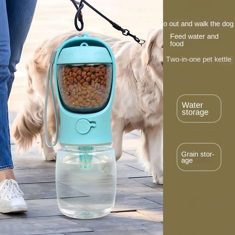 2 In1 Bottle With Storage Food And Water Container For Puppy Portable Pets Dog Feeder Bowl Outdoor Travel Pet Supplies