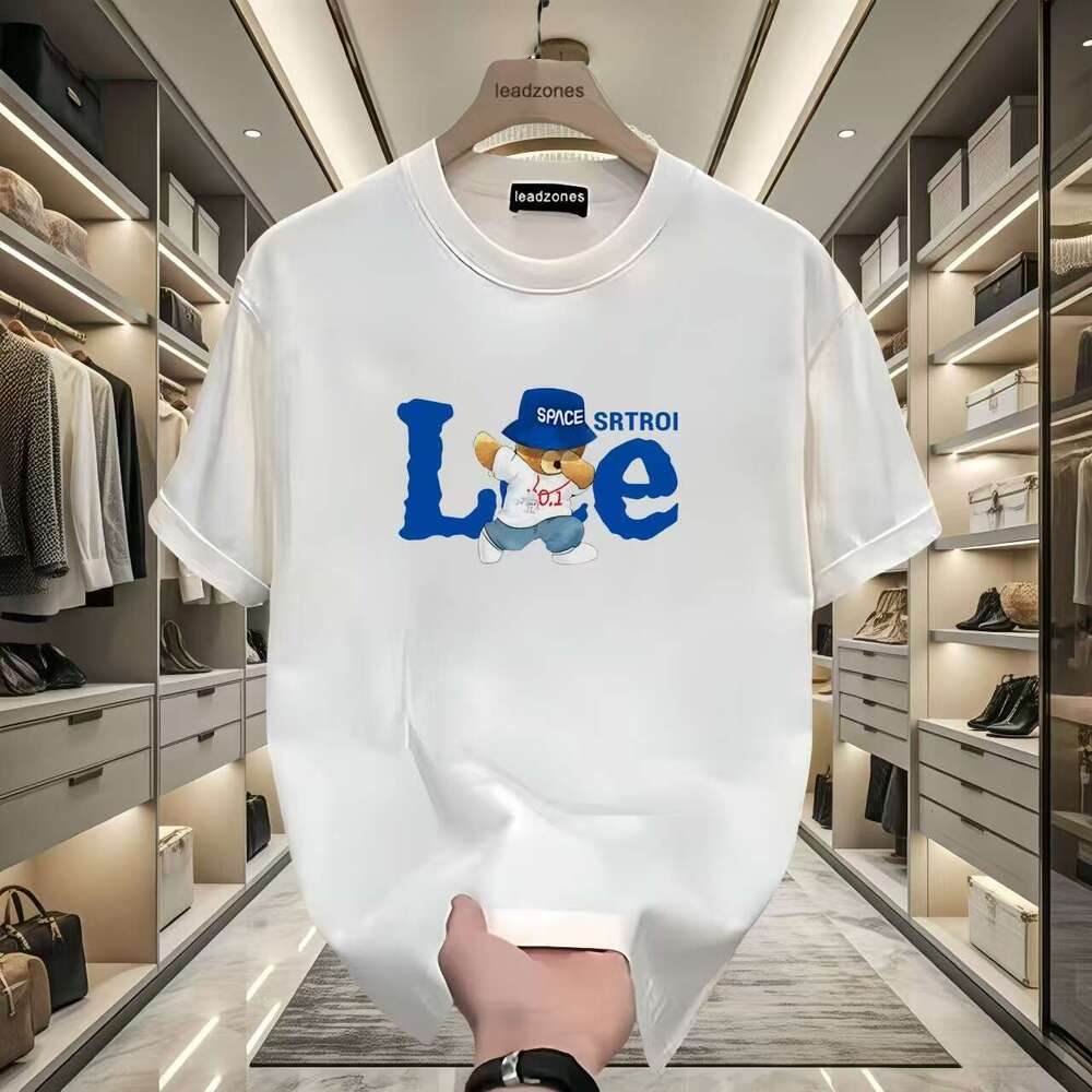 Heavyweight pure cotton short-sleeve T-shirt for men women, summer American style, loose fit, cool and stylish, trendy streetwear, versatile youth top
