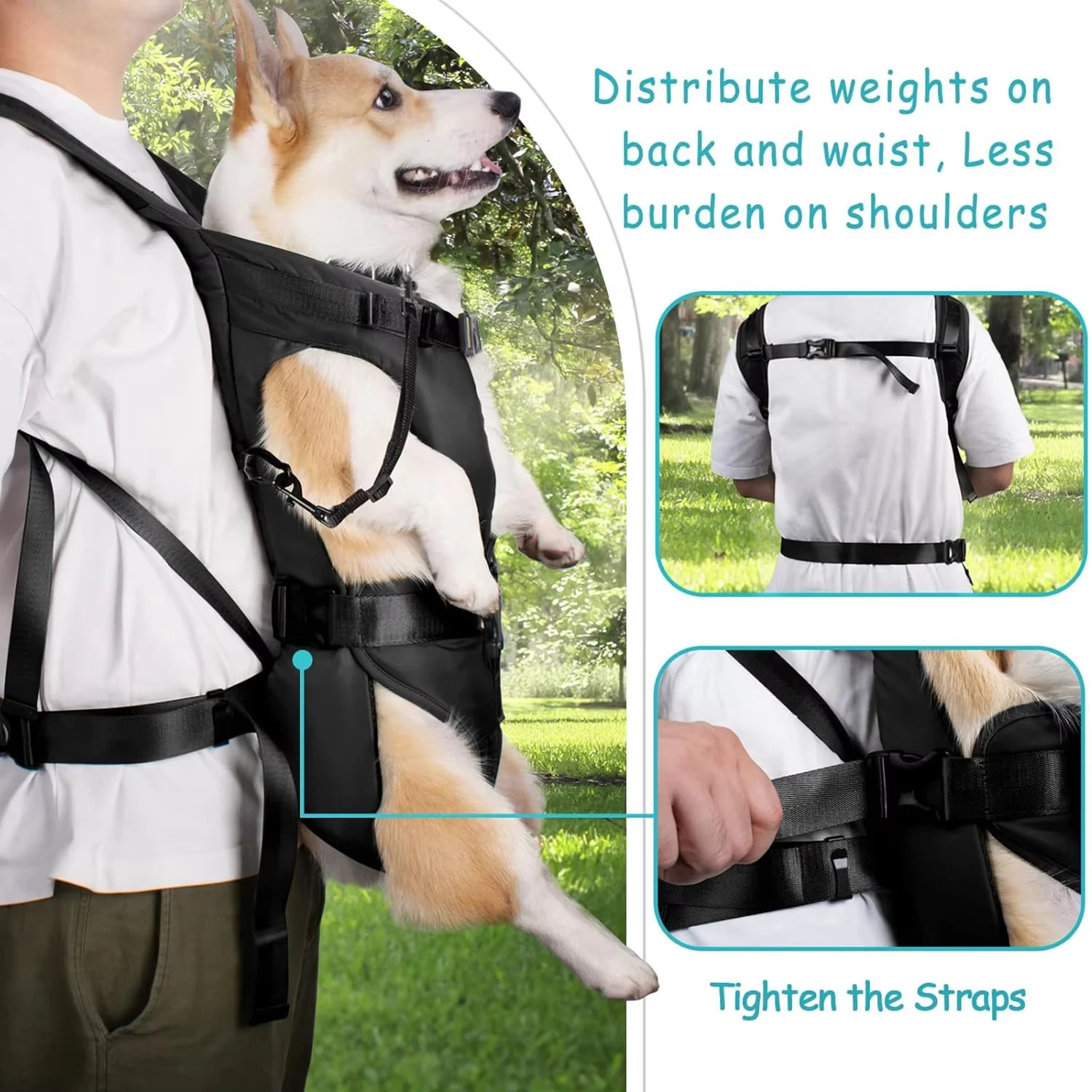 Dogs Backpack Thickened Sponge Pet Front Dog Backpacks Outdoor Portable Adjustable Hands Free Dog Backpack 260316