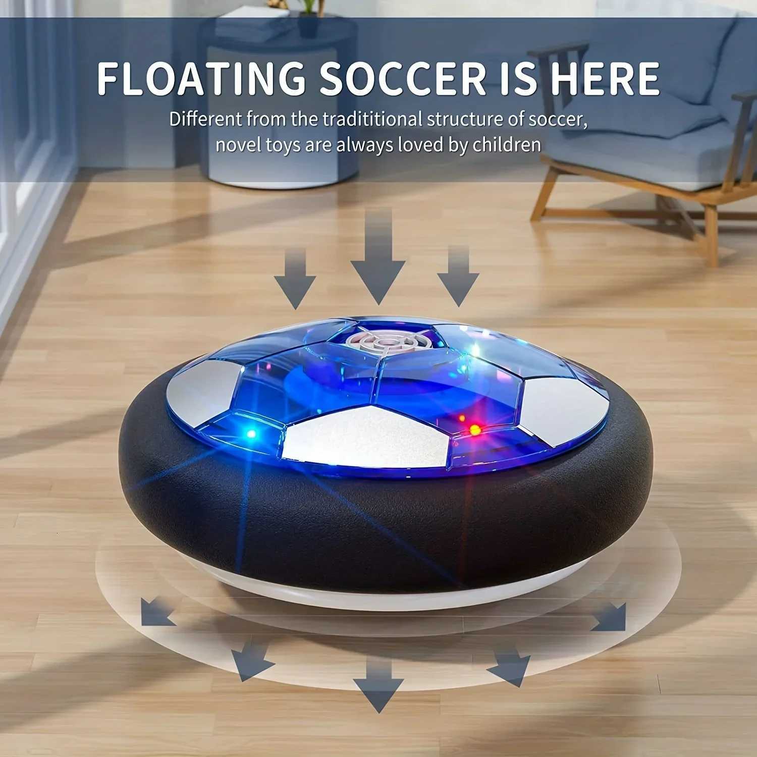 18cm Rechargeable Hover Soccer for Boys and Girls Air Floating Soccer with LED Lights and Foam BumpersT260330