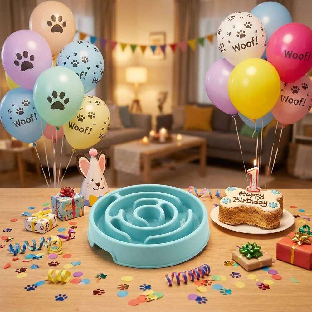 Healthy Eating Slow Feeder Pet Bowl - Non-Slip Maze Design for Dogs Cats, Prevents Bloat & Choking 26W0330