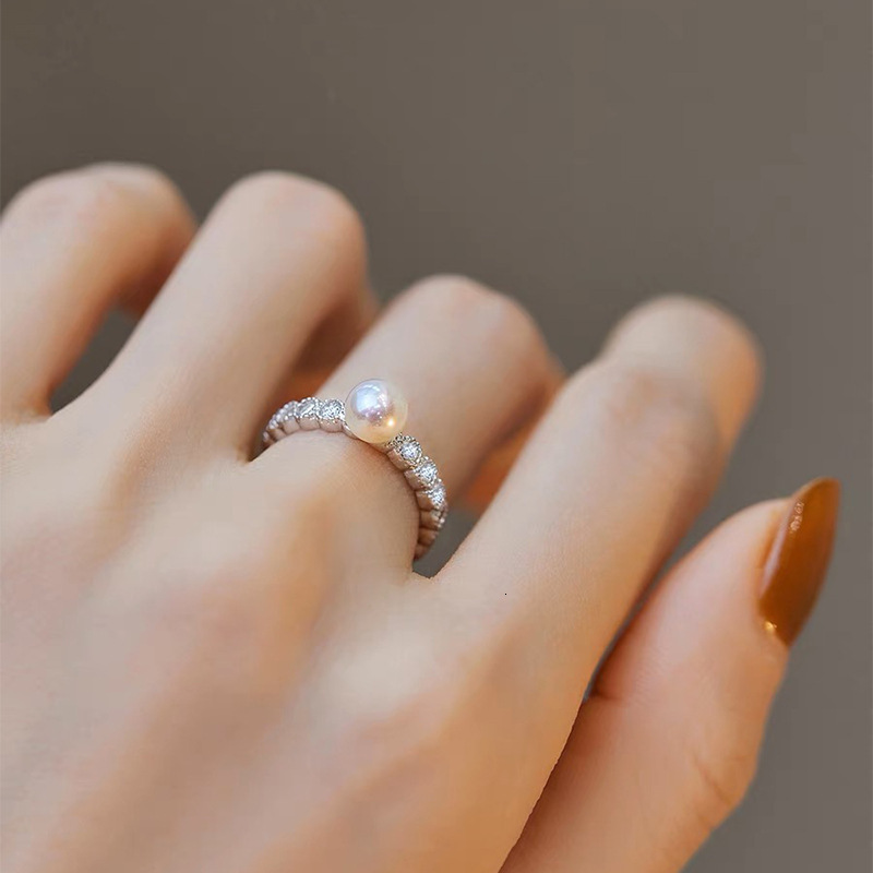 Jewlery Designer For Women Charming Freshwater Pearl Ring With A High-End Feel, Unique And Light Luxury Unisex Suitable Stacking Minimalist Style Inde