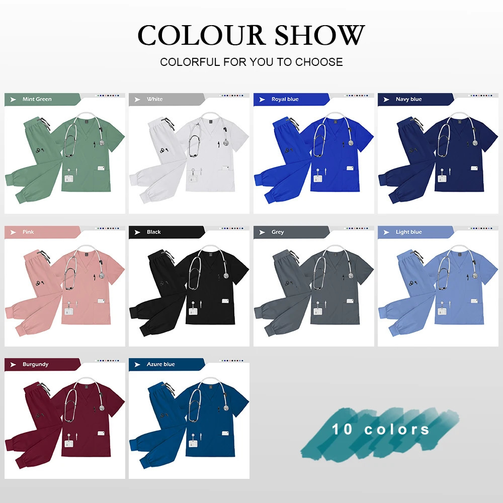 Wholesale Nurse Uniform Set Doctor Nurses Dental Hospital Uniforms Joggers Pants Sets Beauty Spa Nursing Articles Scrub Workwear 260330