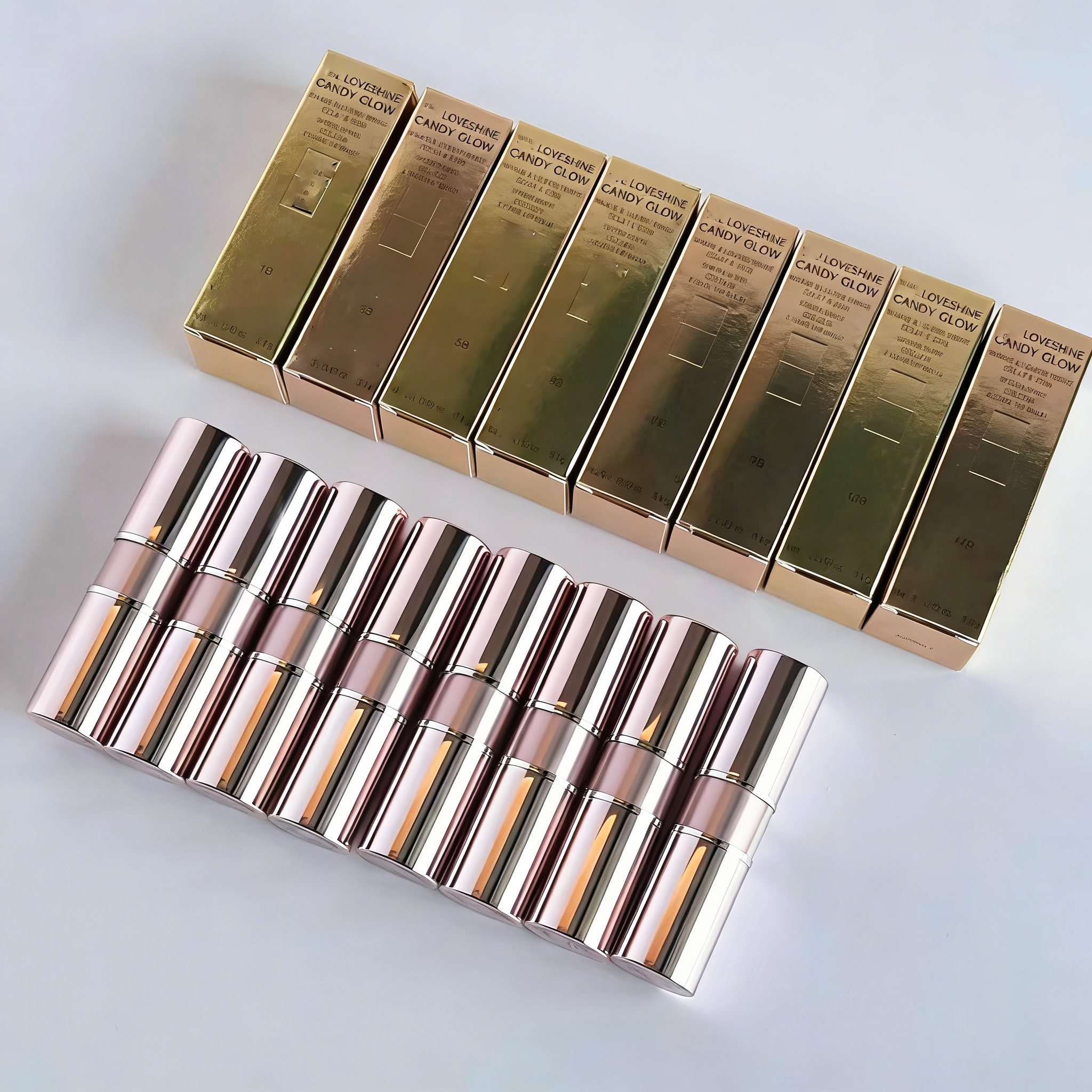 Loveshine Candy Glow Lipstick Pink Case Hydrating Tinted Lip Balm Long Lasting Shine Lip Color Makeup For Women 8 Colors Natural Lipstick 3.1g Fast De