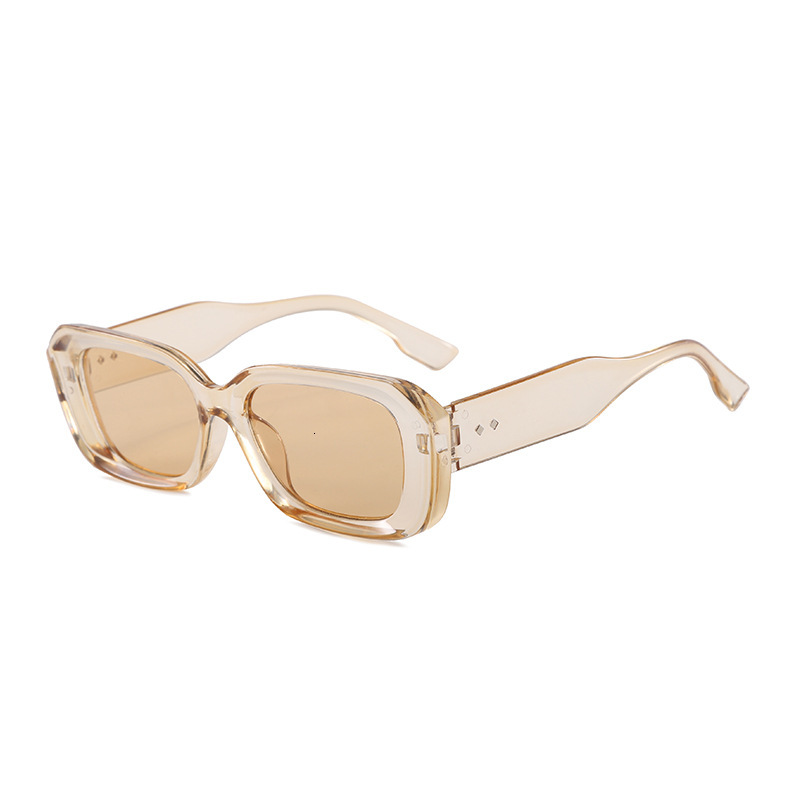 2026 Retro Square Rivet Designer Sunglasses Luxury Brand Fashion Accessories Outdoor Trendy Small Frame Sunscreen Sunglasses Ins Personalized Street S