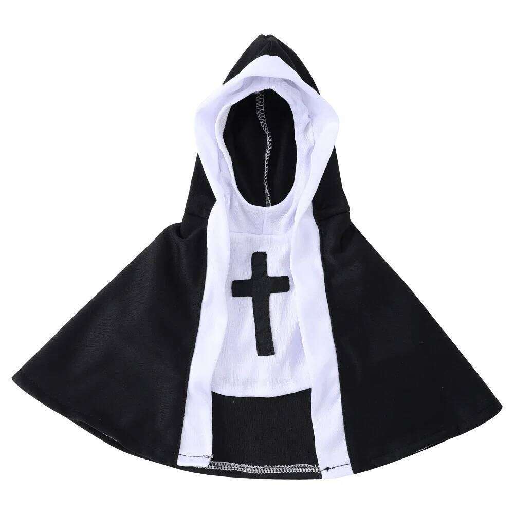Nun Cosplay Costume Funny Halloween Cat Clothing For Small Medium Cats Dogs Cute Kitten Pullover Sphynx Pet Jacket Outfits