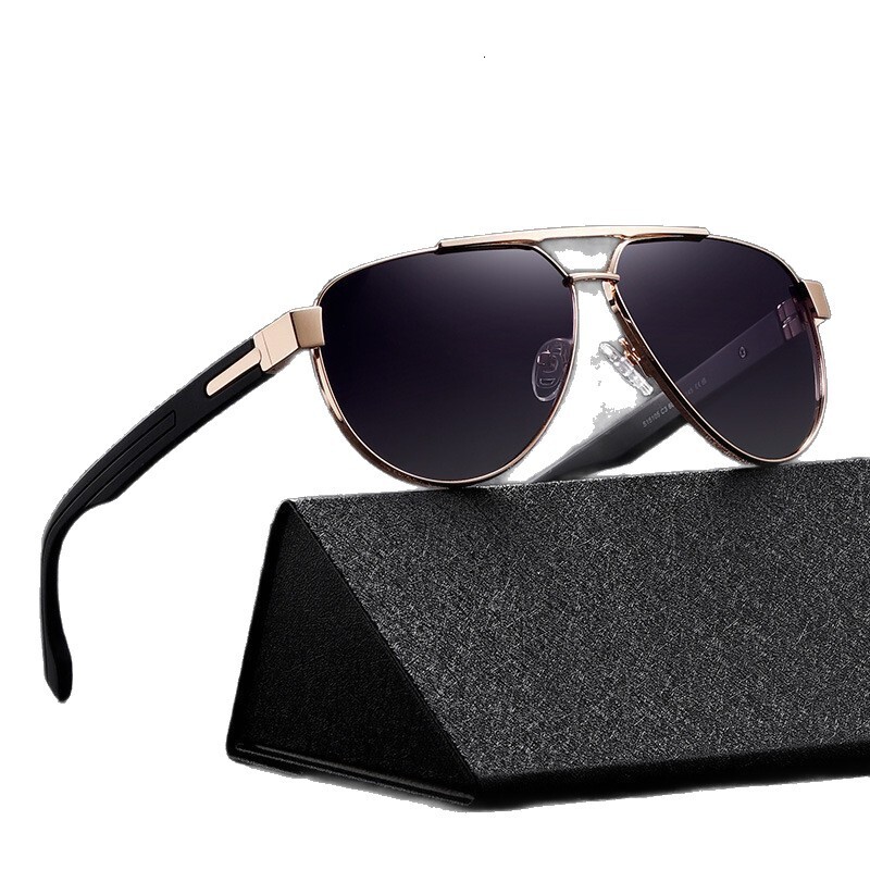 2026 Fashion Metal Polarized Designer Sunglasses Luxury Brand Accessories Classic Men's Sunscreen Double Bridge Driving Outdoor Cycling Sunglasse