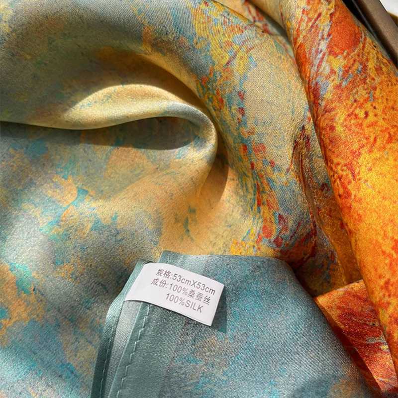 Hangzhou Silk 100 Mulberry Silk scarf Fashion match suit shirt professional scarf foreign style hair headband small silk scarf Z260330