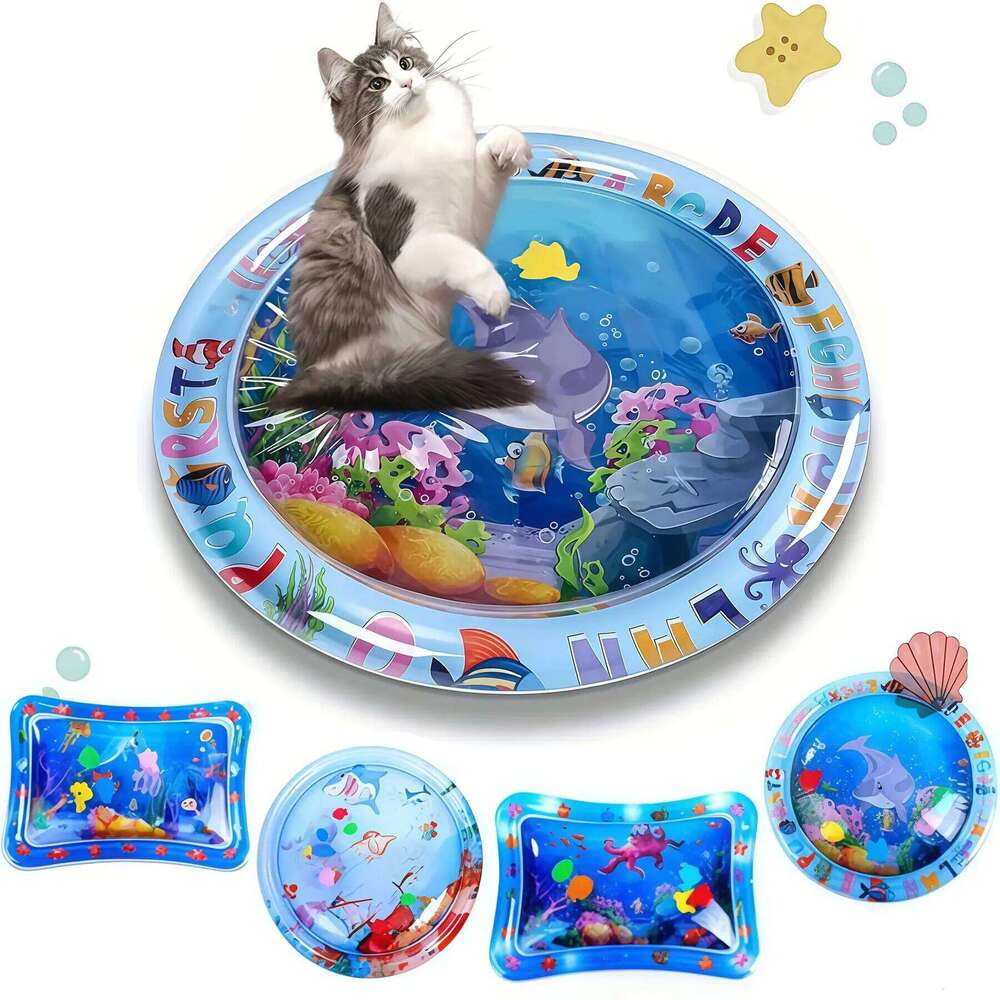 Cats Mat With Fish Thickened Inflatable Bed Dog Sensory Toy Water For Pet Play Interactive Fun
