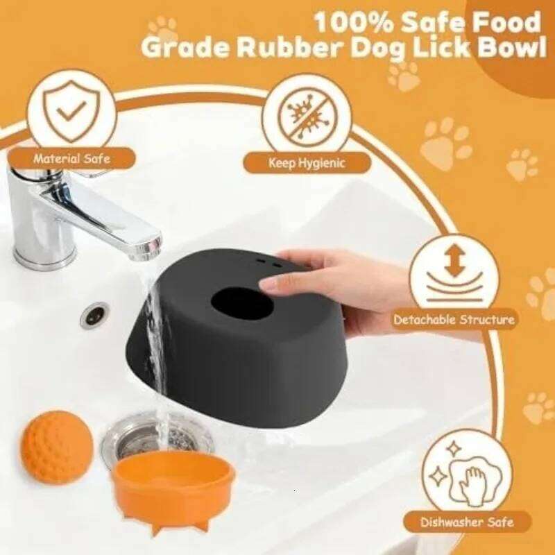 Anti-Choking Slow Feeder Dog Bowl Non-Slip 3/4 Cup - Lick Toy for Liquid Treats Bone Broth Yogurt 26W0330