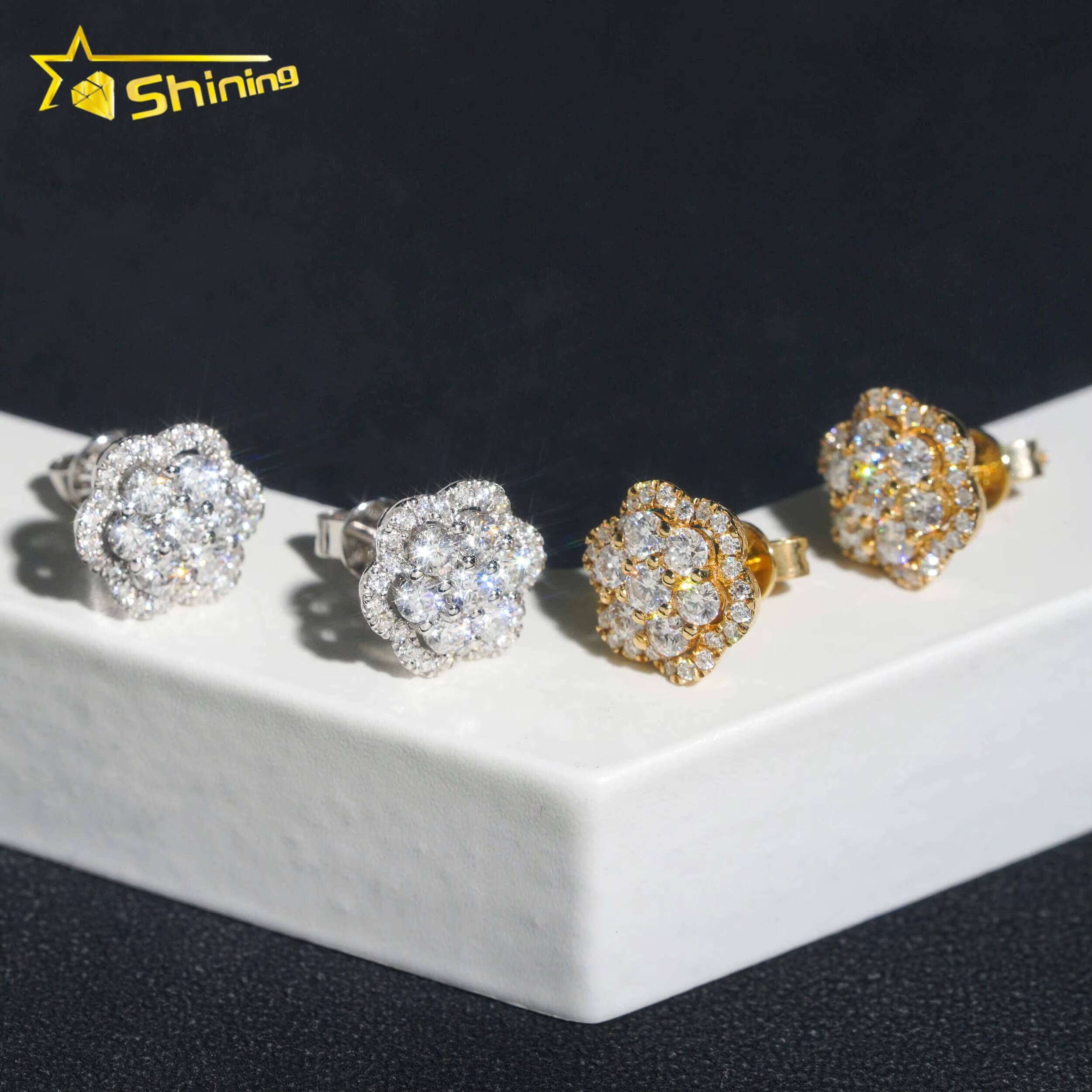 Ready to Ship 10K Solid Gold GRA Moissanite Stud Earrings Moissanite Gold Jewelry