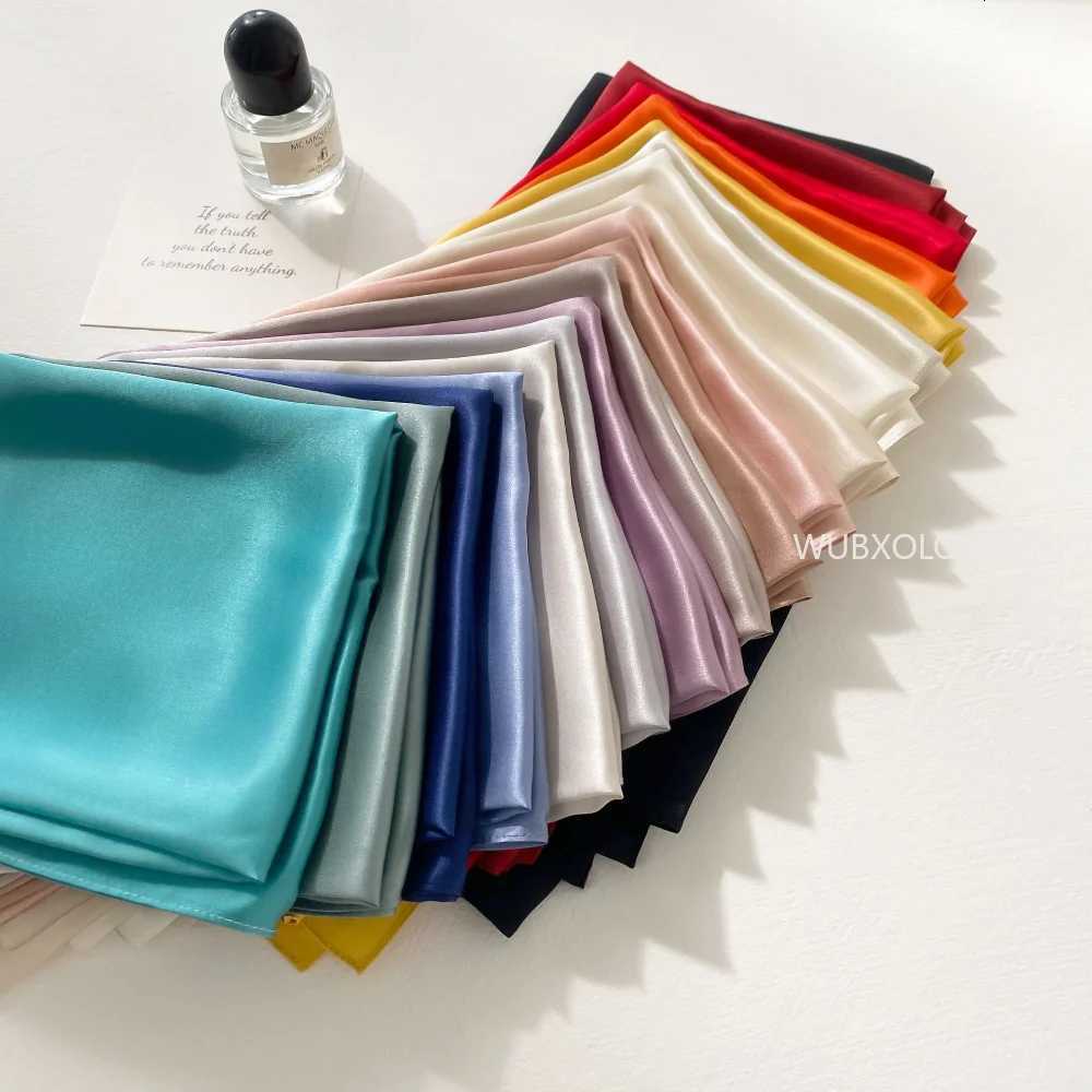 Silk Satin Handkerchief Plain Neck Scarf For Women Small Shawls Wraps Bandana Head Scarfs 70x70CM Square Headband Hijab Scarves Z260330