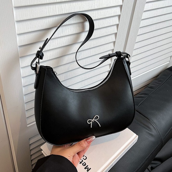 Free Shipping High Value Bow Decor Hobo Bag for Women Cute Mini Shoulder Bag Casual Crossbody Handbag with 4 Colors