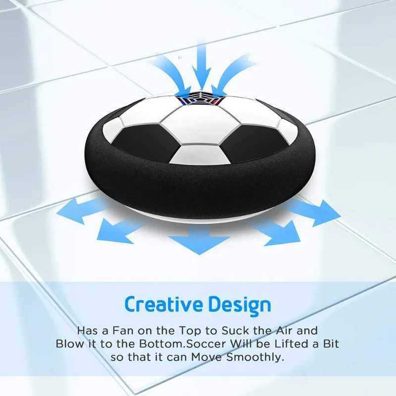 LED Hover Soccer Ball Rechargeable Air Cushion Power Football Indoor Outdoor Training Toy Parent Kids Ages 3-12 Safe Home PlayT260330