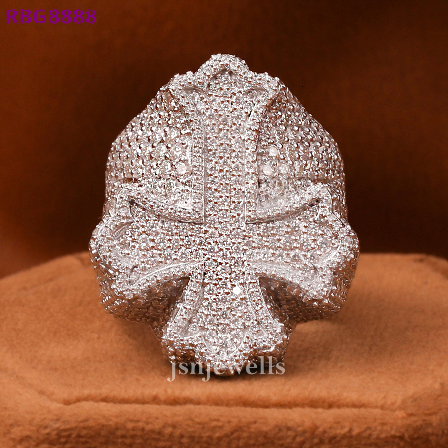 Round Cut Hip Hop Diamond Ring for Mens in 14kt Solid Gold Moissanite Diamond Ring With New Custom Trendy Hip Hop Style