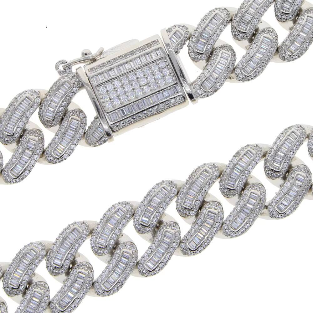 Iced Out Bling Punk Hip Hop 18mm Width Men Boy Jewelry Micro Pave Cz Double Row Chunky Cuban Link Chain Bracelet