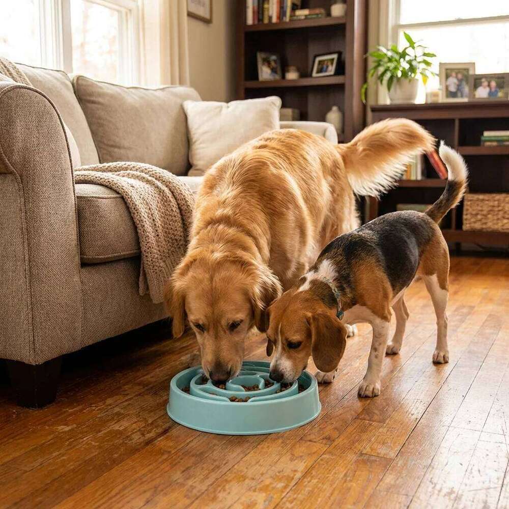 Healthy Eating Slow Feeder Pet Bowl - Non-Slip Maze Design for Dogs Cats, Prevents Bloat & Choking 26W0330