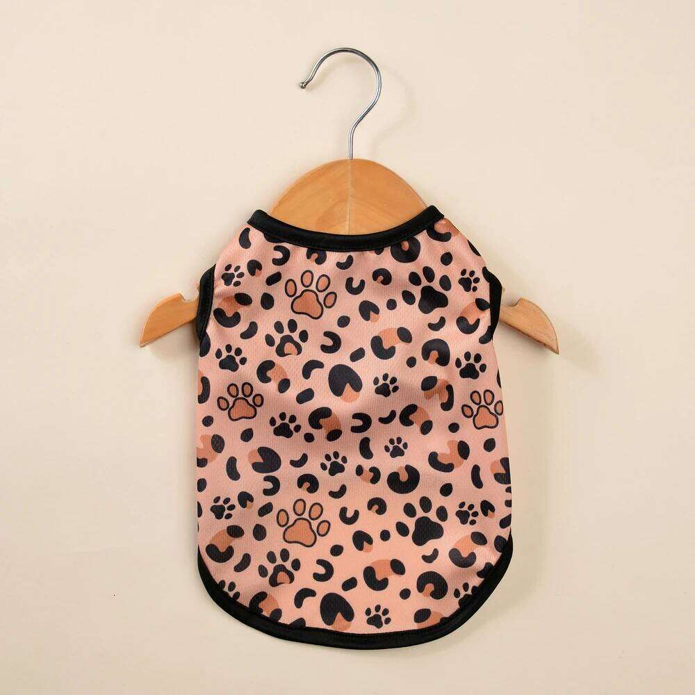 Dog Clothes for Small Medium Dogs Cats Summer Breathable Puppy Leopard-Print Sleeveless Vest Chihuahua French Pug Pet Clothing
