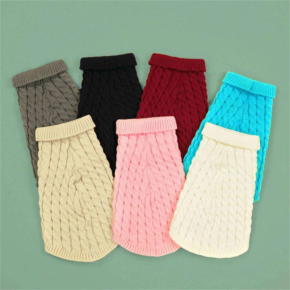 Dog Clothes for Small Medium Dogs Cats Autumn Winter Cozy Fleece Puppy Striped Sweater Bulldog Chihuahua Teddy Pet T-shirt