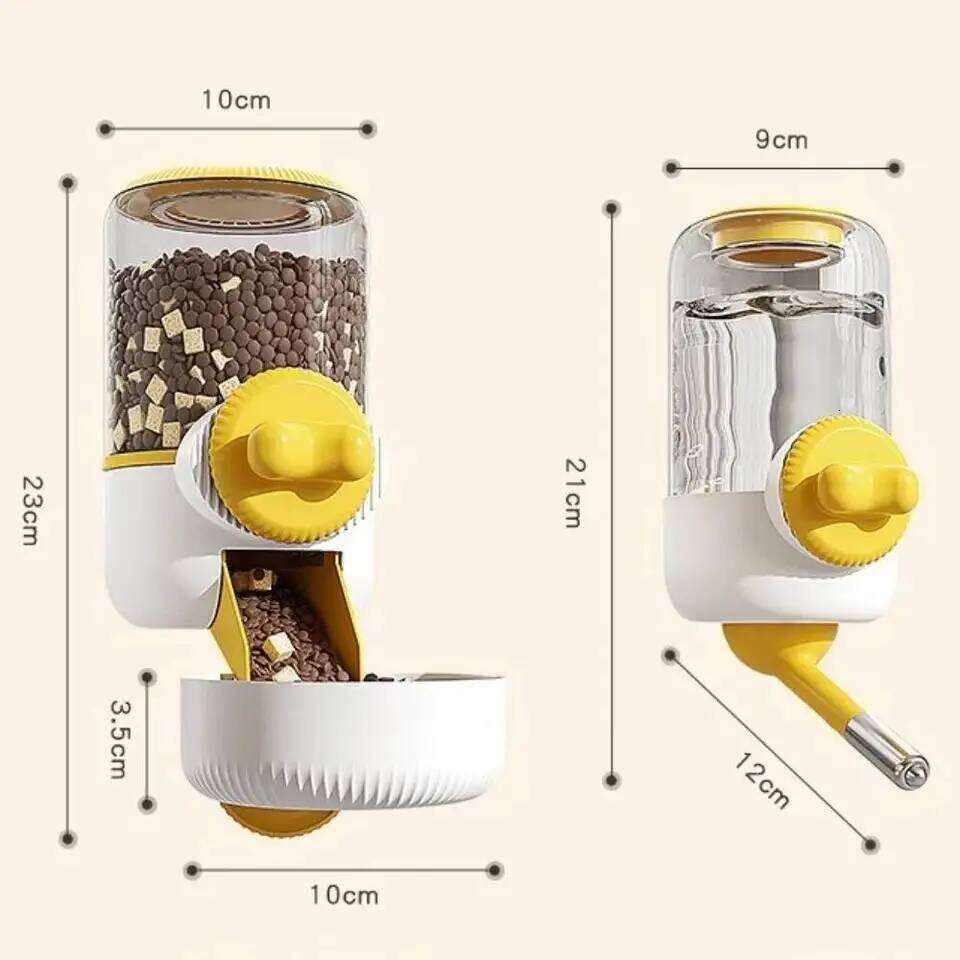 Portable Automatic 2 in 1 Pet Detachable Cage Hanging Bowl Large Capacity Dog Water Dispenser Feeder for Puppy Cat Rabbit