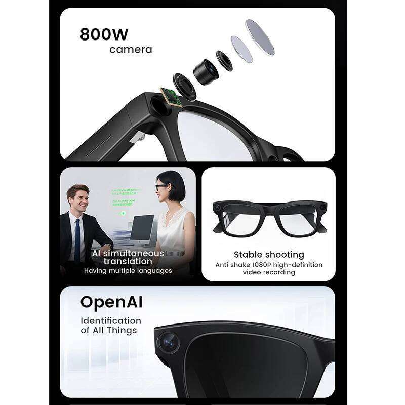 E02c Smart HD Photo Video Record Openai Real-Time Translation Touch Photochromic Lenses Bluetooth Call Music Glasses - view 4