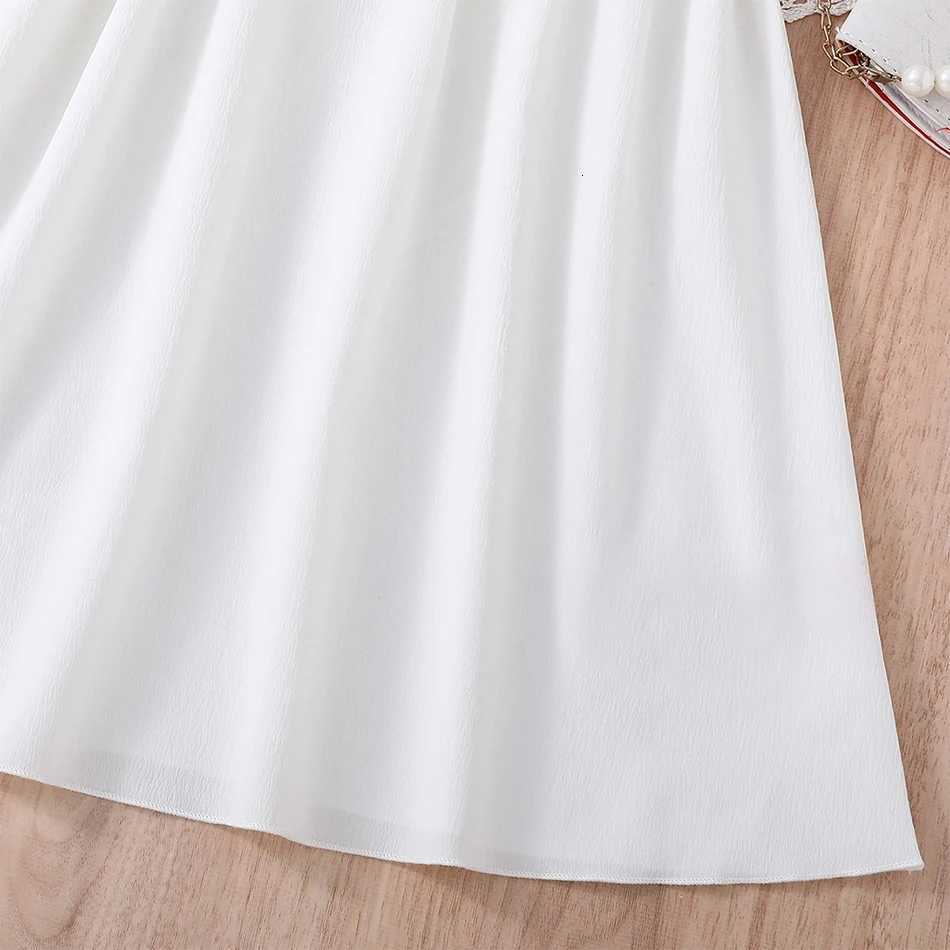 Elegant Summer Princess Dress for Teen Girls with Halter Neck and Off-Shoulder Children Sleeveless Casual Clothes with BeltT260330