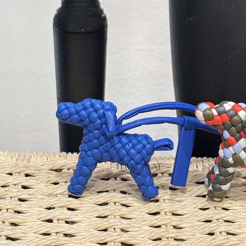 Woven Leather Dog Charm For Women S Keychain Pendant Animal Ornament Decoration Bag Accessories Clutch Bags