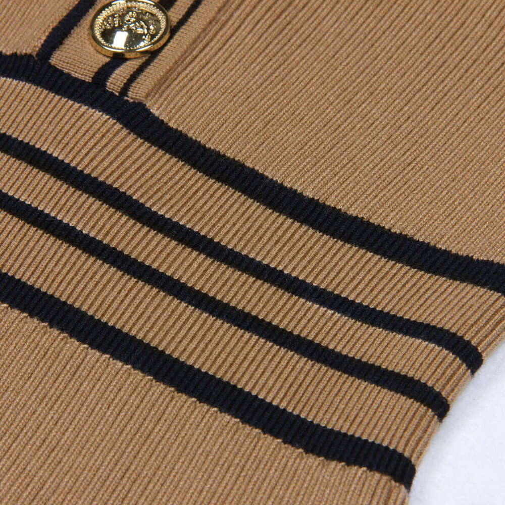 X21 Spring and Autumn New Designer High quality Knitted Collar with Patchwork, Slim fit Women's Long sleeved Dress