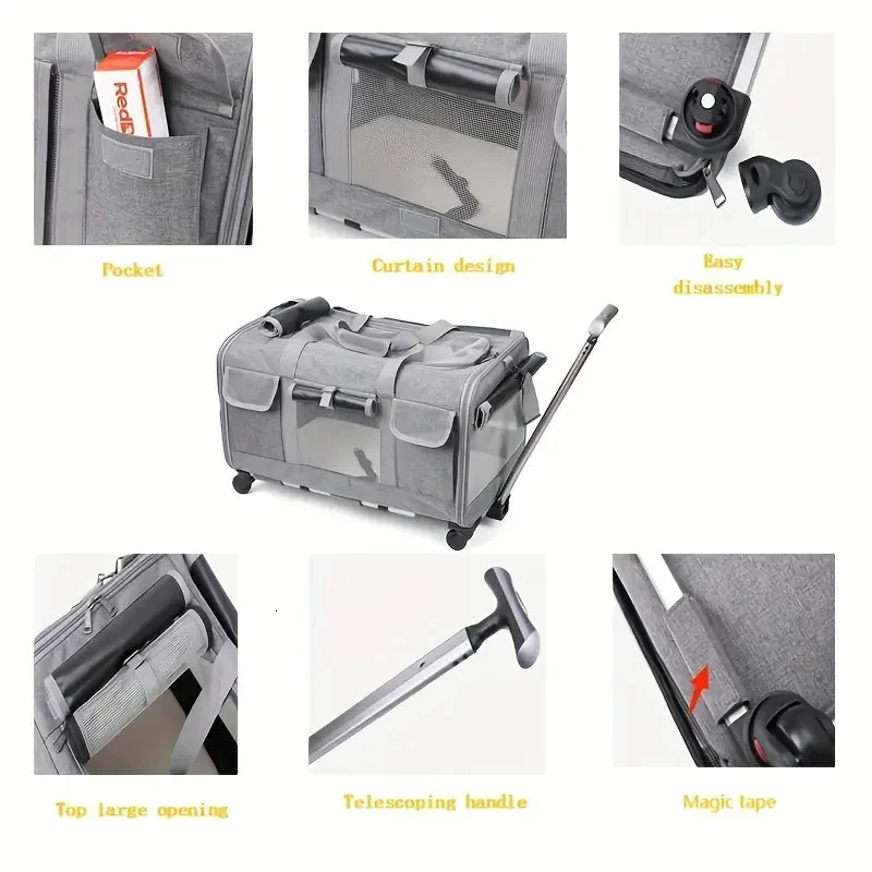 Extra Large Portable Pet Trolley Case Detachable Dog Trolley Case Large Foldable Pet Bag Cat Travel Bag 260316