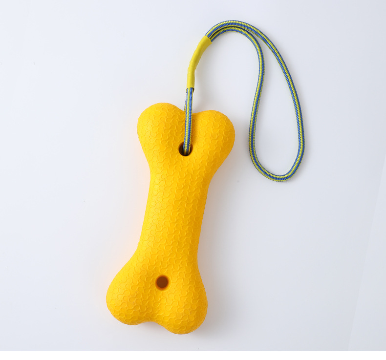 Extra Large Solid Color Dog Bone with Rope, Bite-Resistant Dental Care Toy for Large Breeds