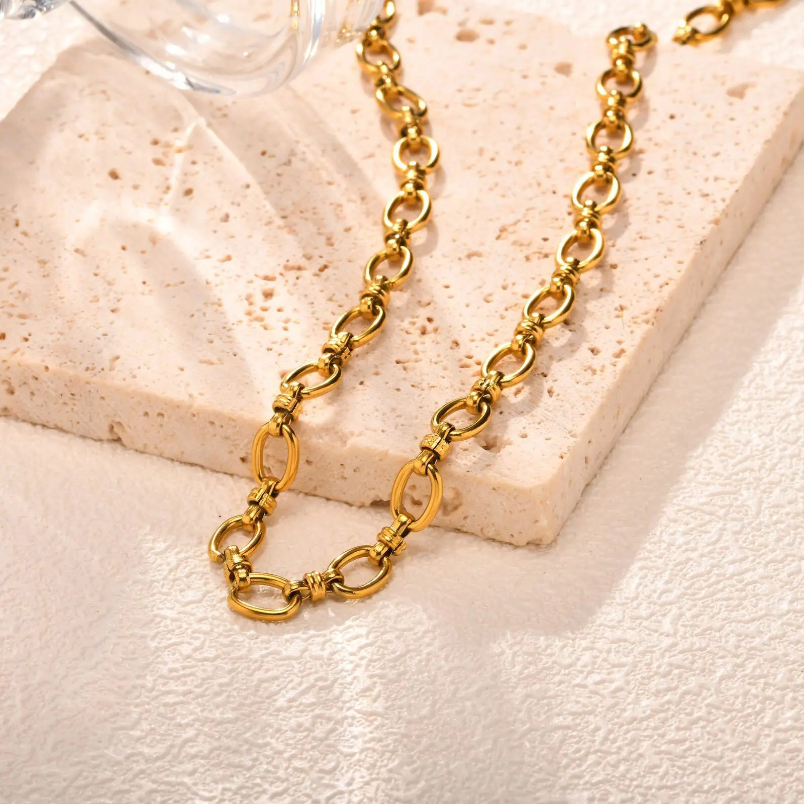 Stainless Steel Jewelry Chain Necklace For Women Retro Street Trend Wedding Birthday Party Mom Girlfriend Valentines Day Gift 260327