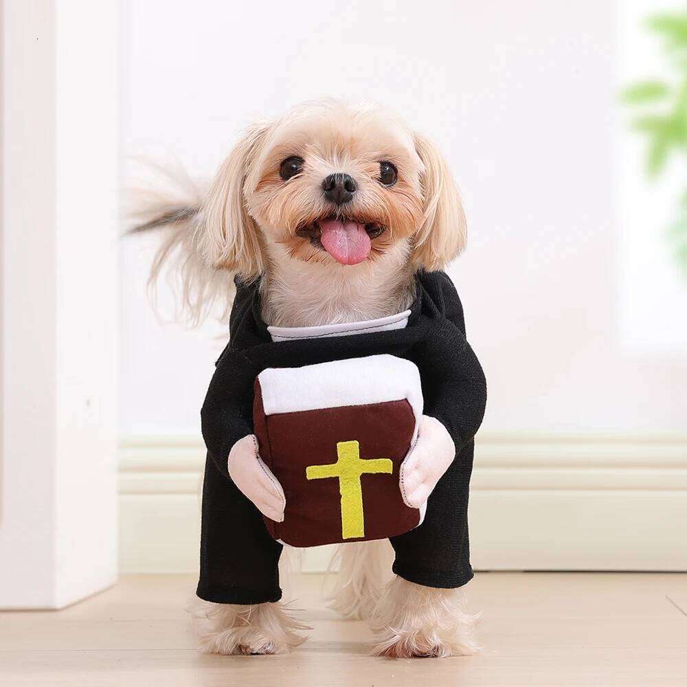 Cosplay Costume Pet Jacket Halloween Cute Bible Dog Outfits Party Dress Up Clothing Kitten Clothes Chihuahua Pug Apparel