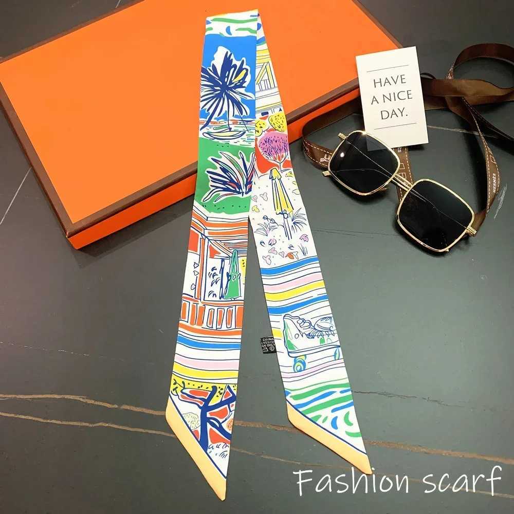 Korean Versatile Chain Tassel High Quality Mberry Silk Twill Silk Ribbon Wrapping and Binding Bag Handle Ribbon Small Scarf X260328