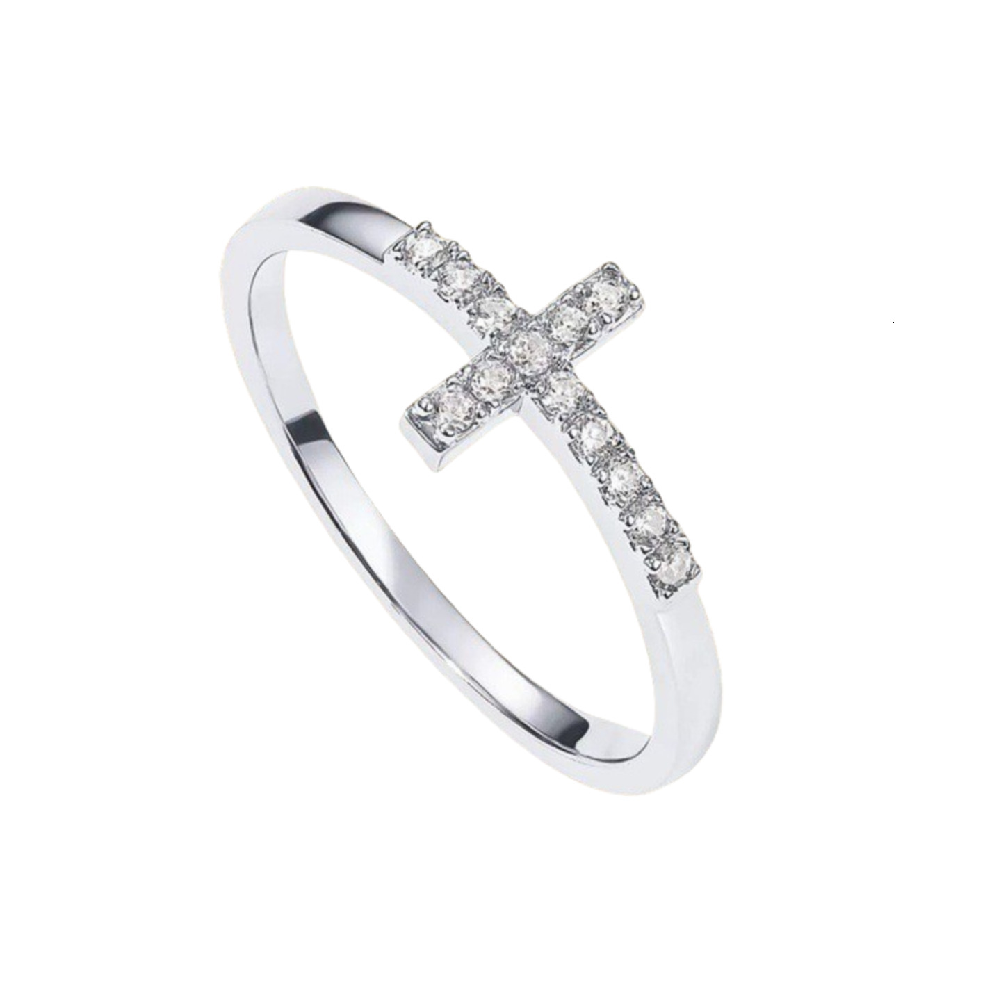 Copper Gold Plated Cross For Women Niche Personality Minimalist Fashion Versatile Ring