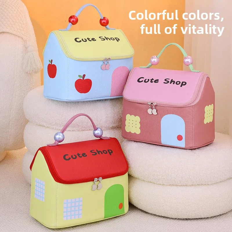 Large Capacity Travel Pouch Cute Dopamine House Makeup Bag Fashionable Cosmetic Storage Organizer 260317