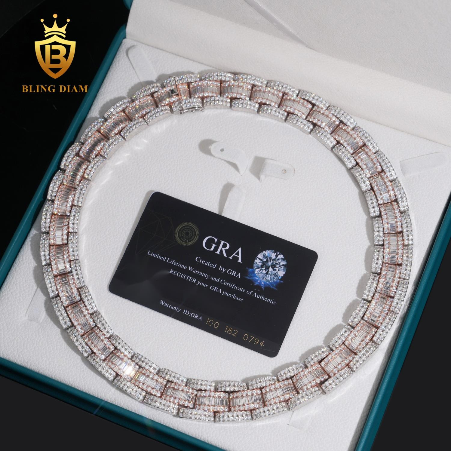 New Arrival Fashion Hip Hop Style 18mm S925 Moissanite Cuban Chain Pass Diamond Tester VVS Moissanite Necklace Silver with GRA