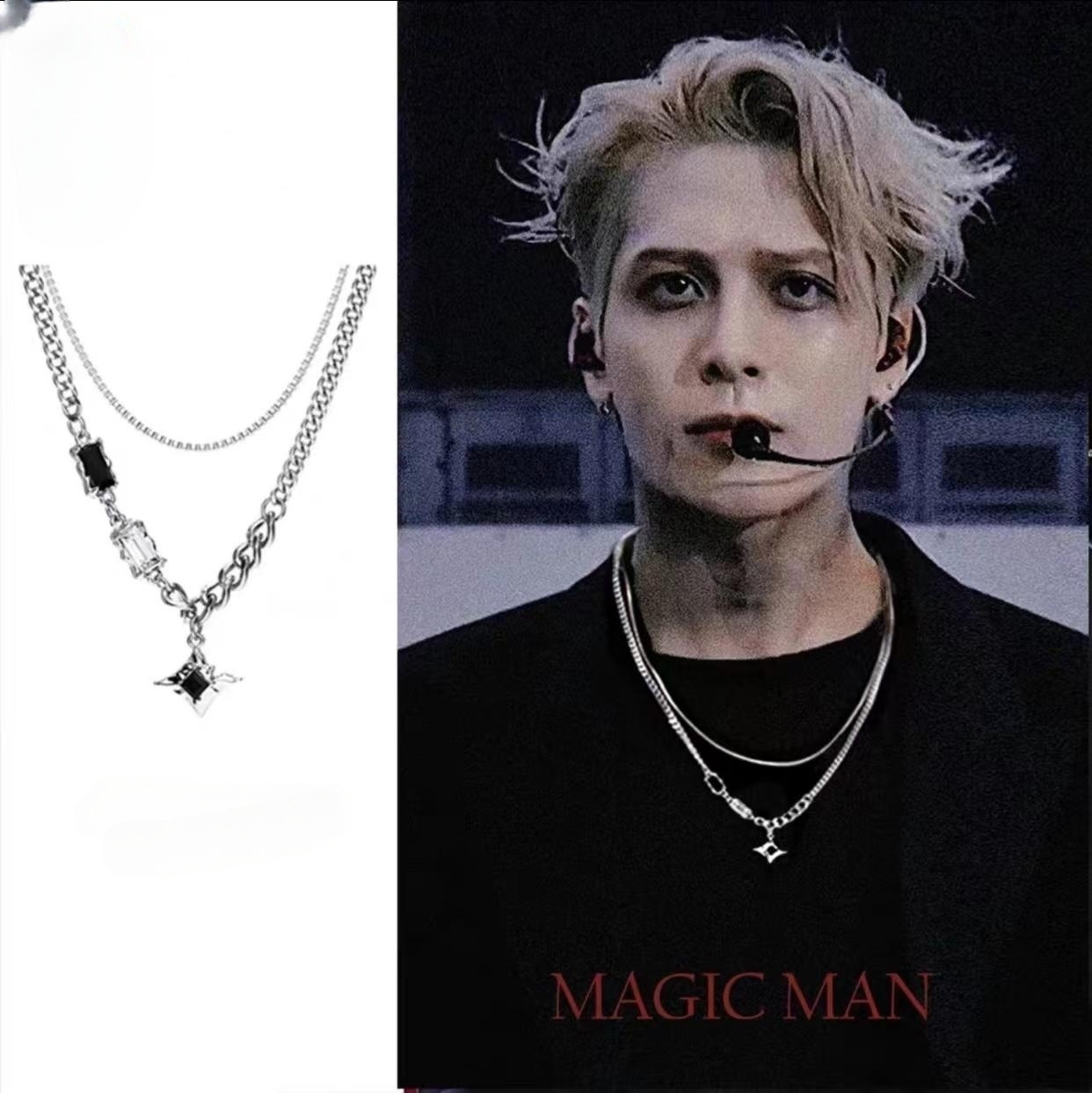 Designer luxury Star Double Layer Necklace Hip Hop Design Sense Niche Personality Accessories High-end Qixi Festival Men's and Women's Clavi
