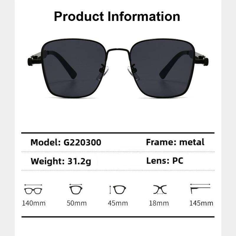 New Eyeglasses Vintage Steampunk Square Metal Sunglasses Fashionable Versatile Unisex Eyewear Unique Statement Style Sun Glasses 26Y0330
